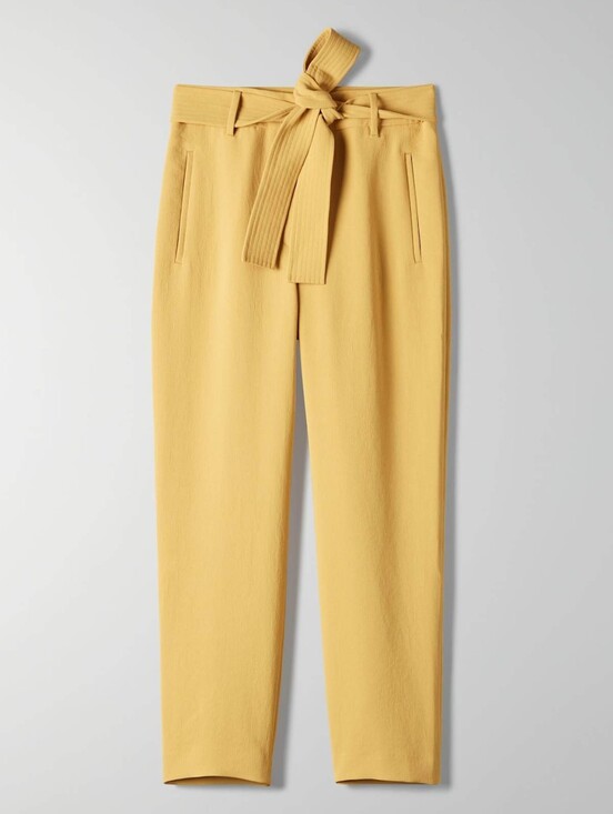 Wilfred Pants - Aritzia Wilfred Crepette Ankle Trouser Size 4 In Cairo Gold (yellow) NWT